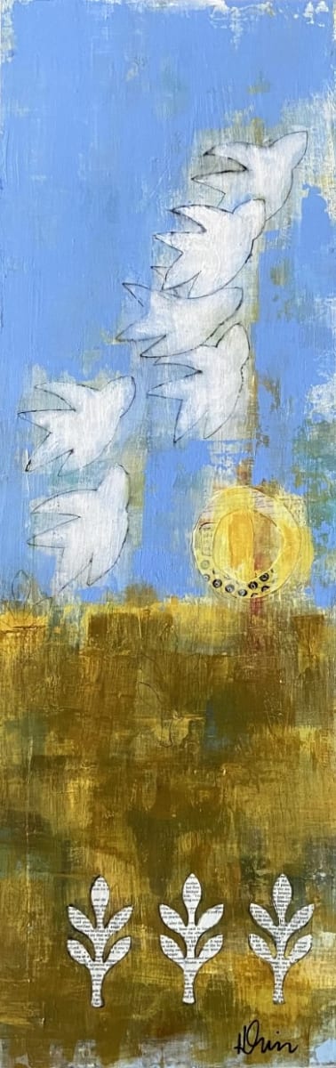 Pray for Peace #3 by Heather Duris  Image: Doves in flight over fields