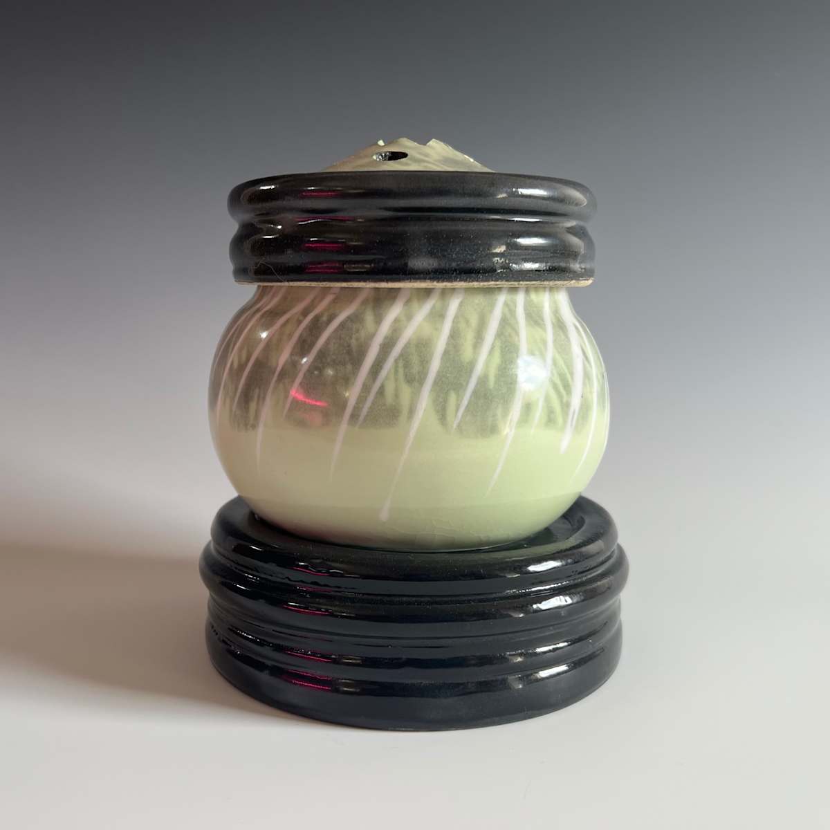 Incense burner on pedestal #1 in Spring Green by Kristin Bernhardt Conrad 