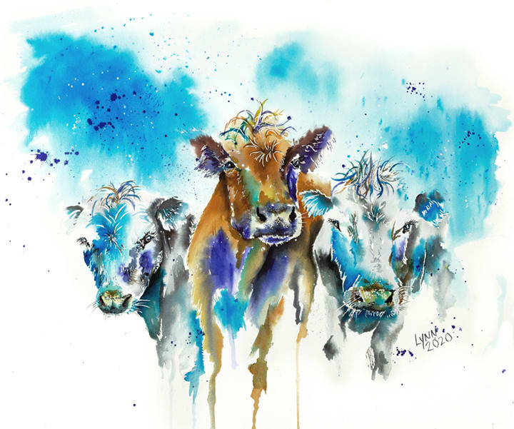 Blues Moos by Lynn Shield  Image: Trio of cows - Blues Moos