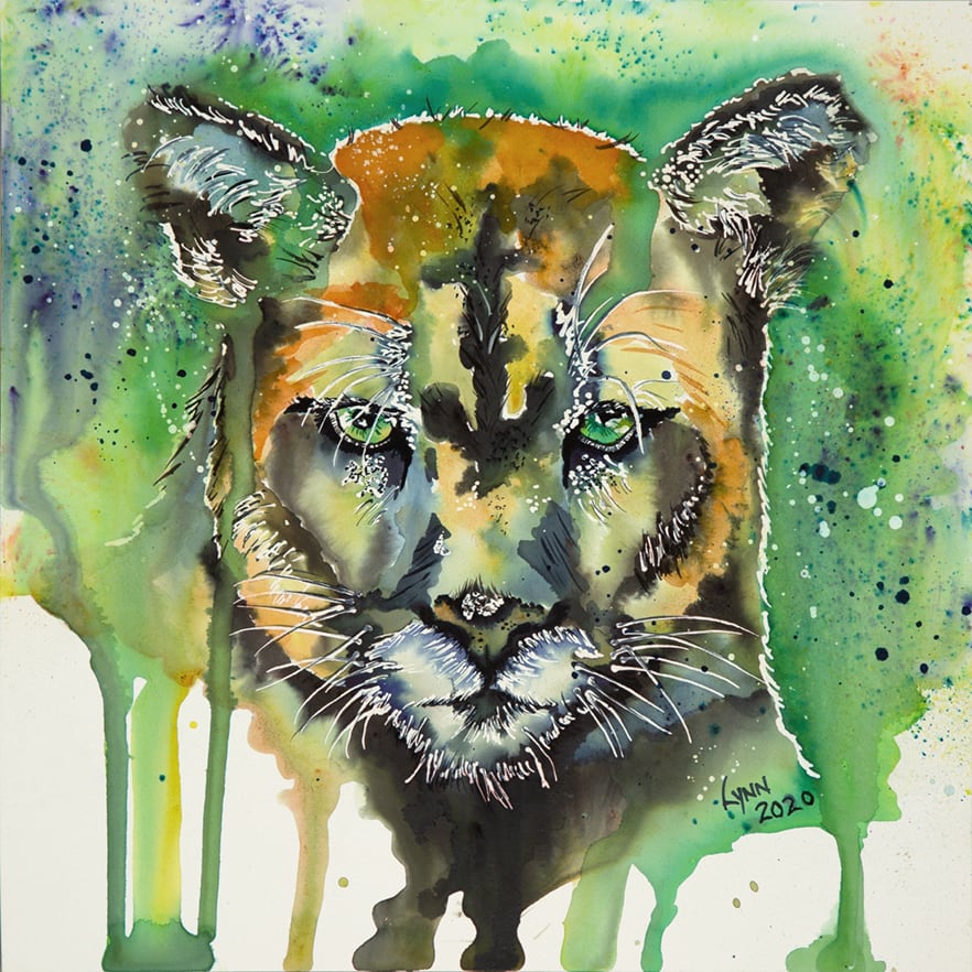 Green-Eyed Cougar by Lynn Shield  Image: Green-Eyed Cougar