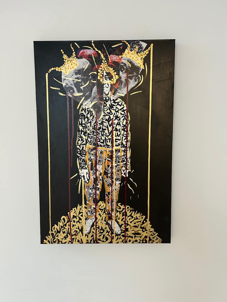 Untitled 10 (Dad) by Courtney Minor  Image: Installed at Southampton African American Museum from May through July- July 2025 as part of solo exhibition “Doors Into my Life”