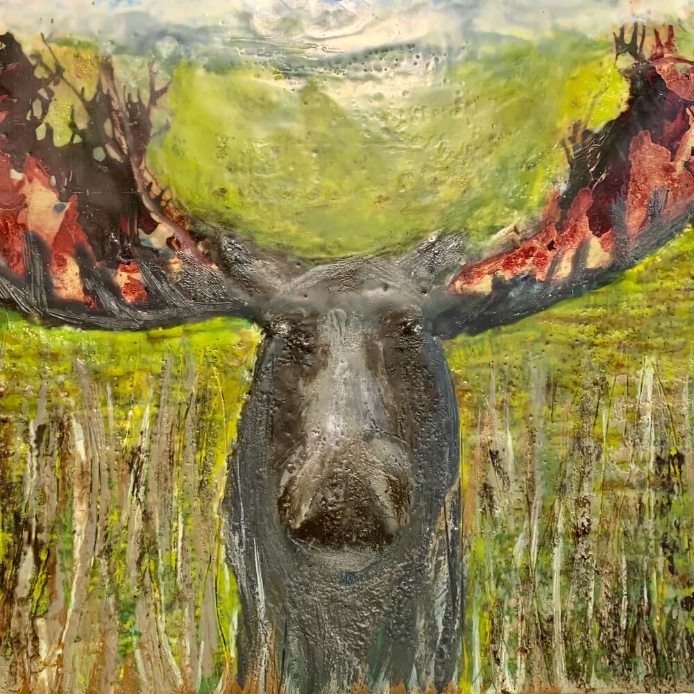 Mr. Moose on Fire by Laura Drew Art 