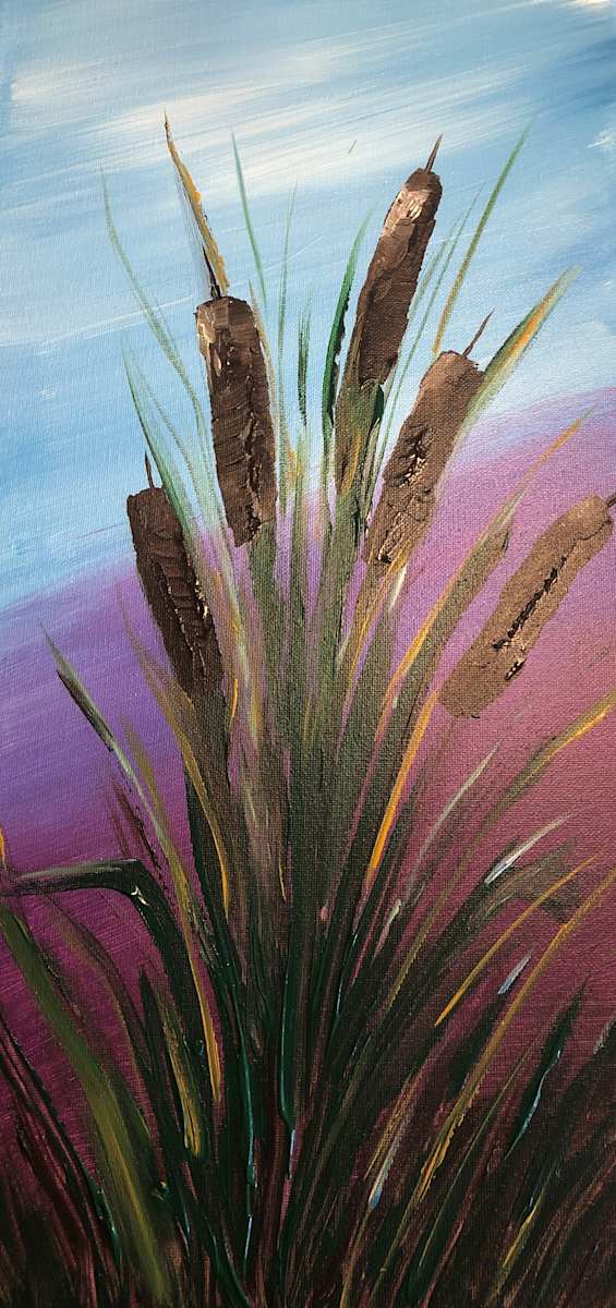 Cattails Purple by Kathryn Redden  Image: for Amy Mason gift from Kathi DeSouter 