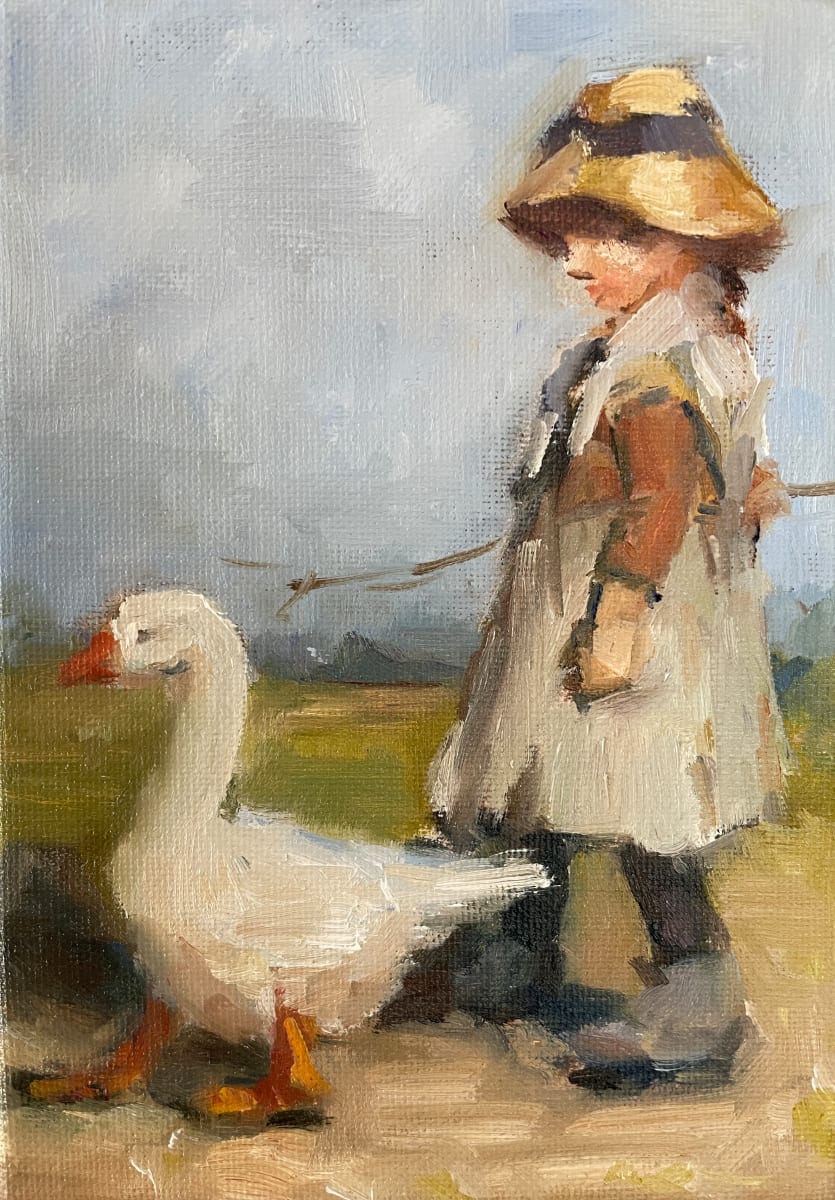 Girl With a Goose by Olga Hegner 