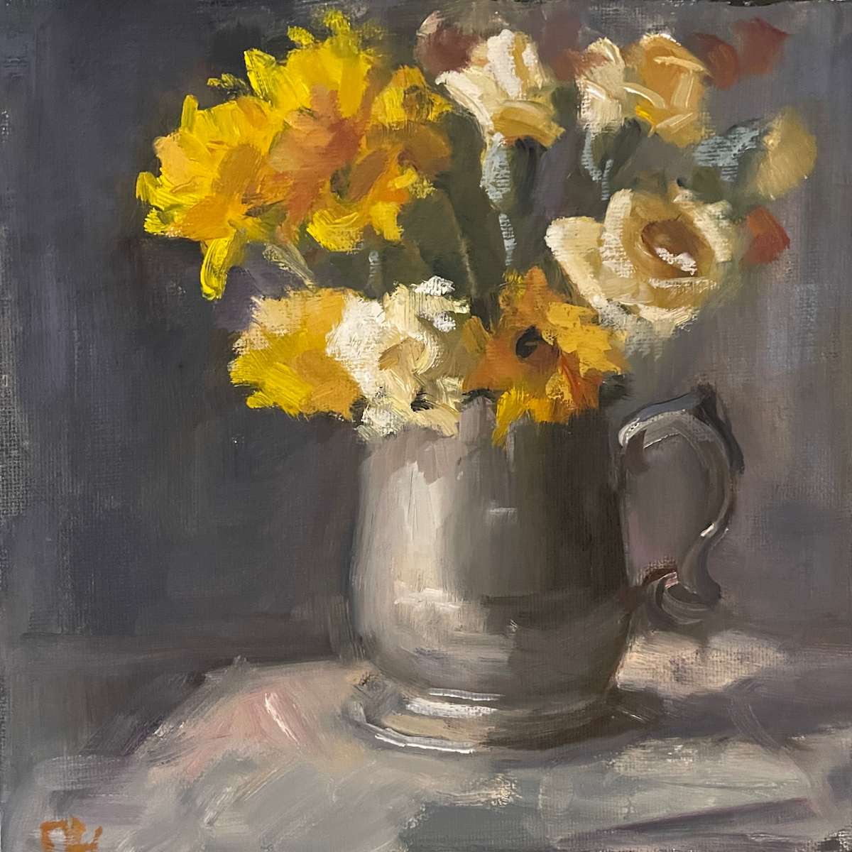 Flowers In Pewter by Olga Hegner, Image 1.