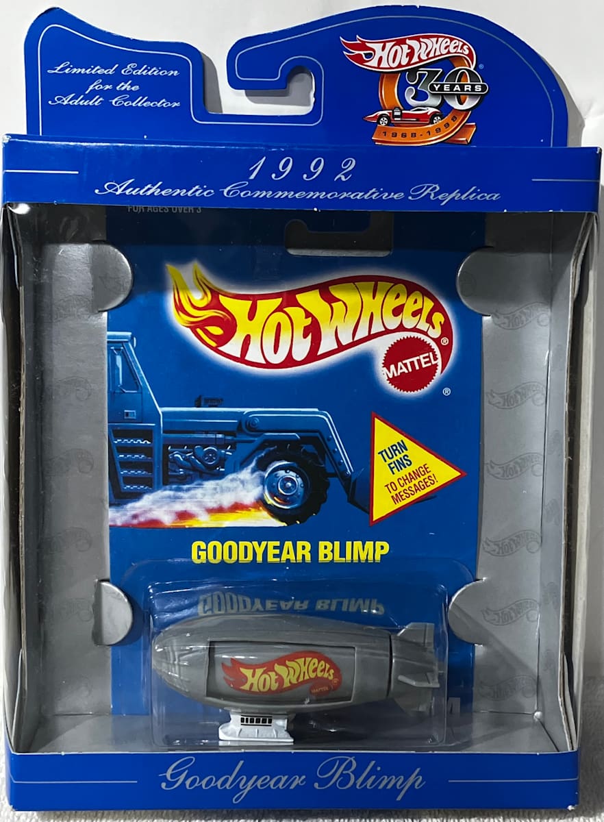 Hot Wheels Goodyear Blimp  Image: Hot Wheels Goodyear Blimp - 1992 Authentic Commemorative Replica (with changeable messages with a rotating rudder)