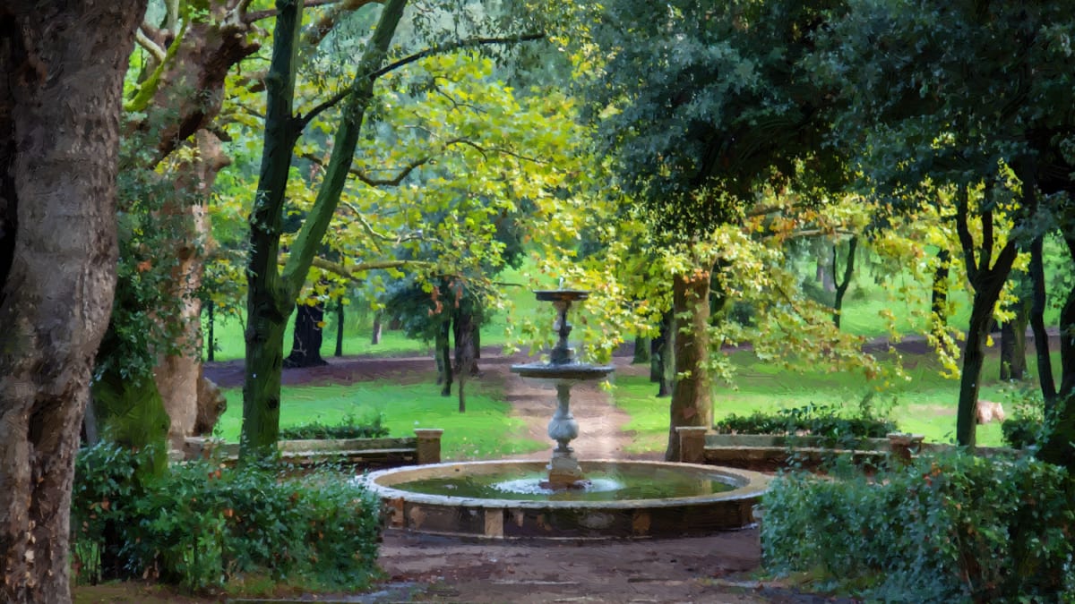 Villa Borghese Garden - Rome, Italy by Michael Donnelly 