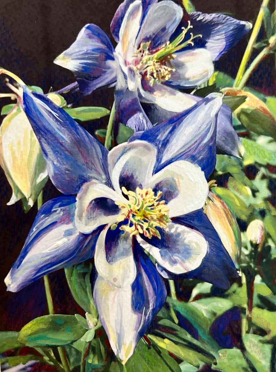 Purple Columbine II by Eileen Baumeister McIntyre 