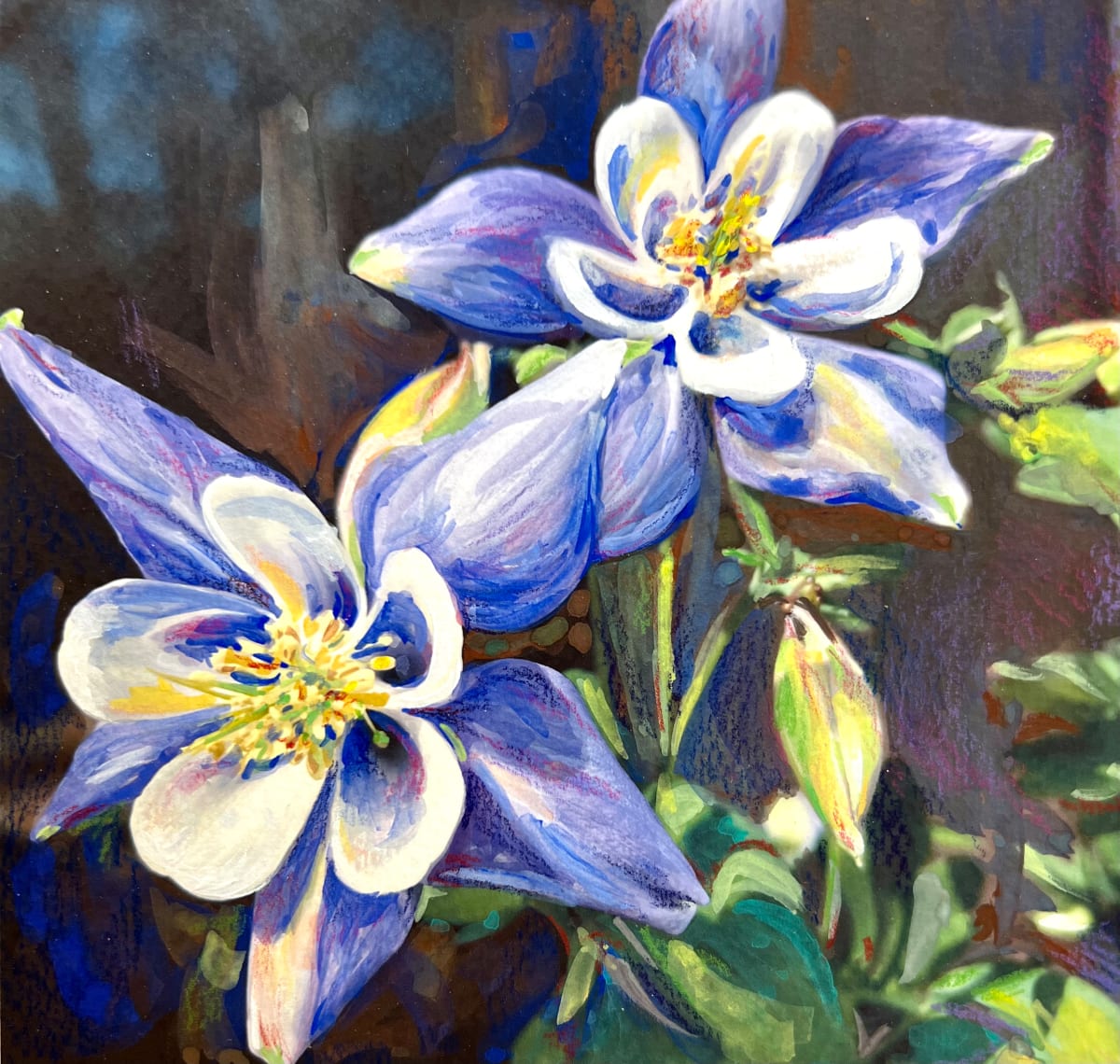 Purple Columbine I by Eileen Baumeister McIntyre 