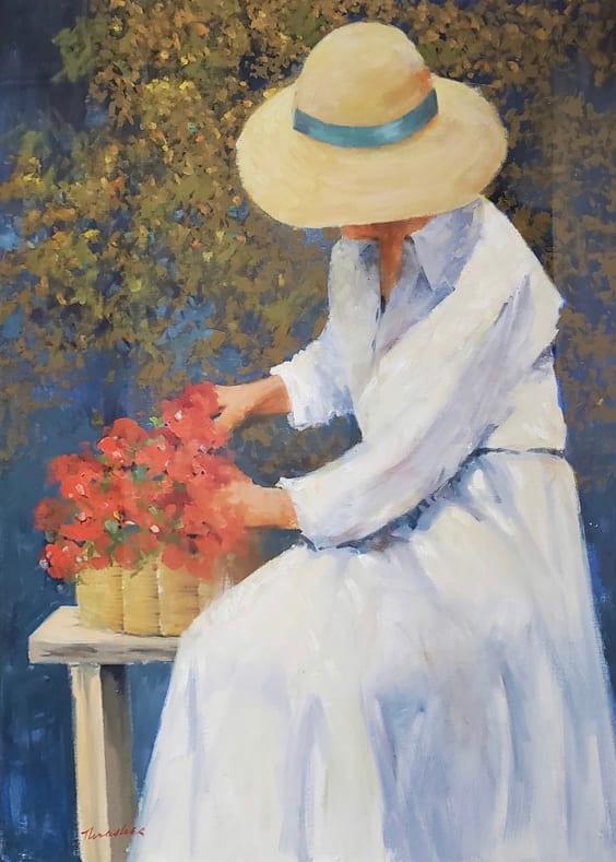 Red Blooms by Orval Thrasher 