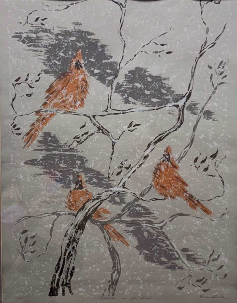 Red Birds in Snow by Ferne Slade, Image 1.