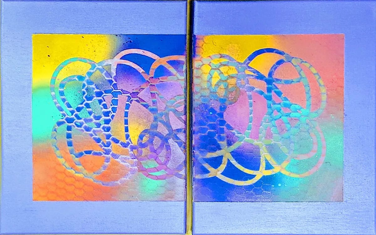 A Pop of Periwinkle' series - 'Diptych' by Wilmington Art Gallery  Image: A Pop of Periwinkle' series - 'Diptych'