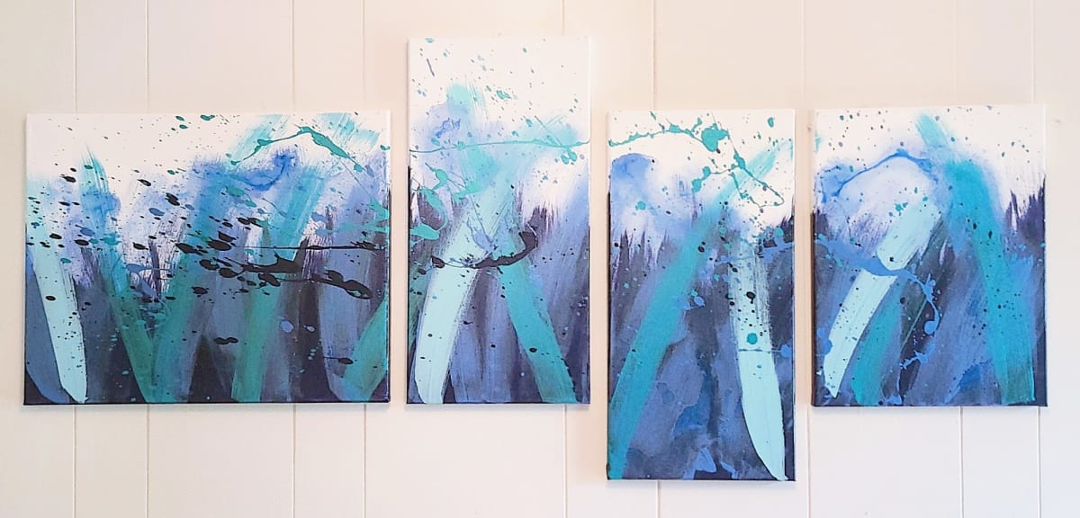 'The Dance' - Original Quadriptych Acrylic Painting by Wilmington Art Gallery  Image: 'The Dance' - Original Quadriptych Acrylic Painting