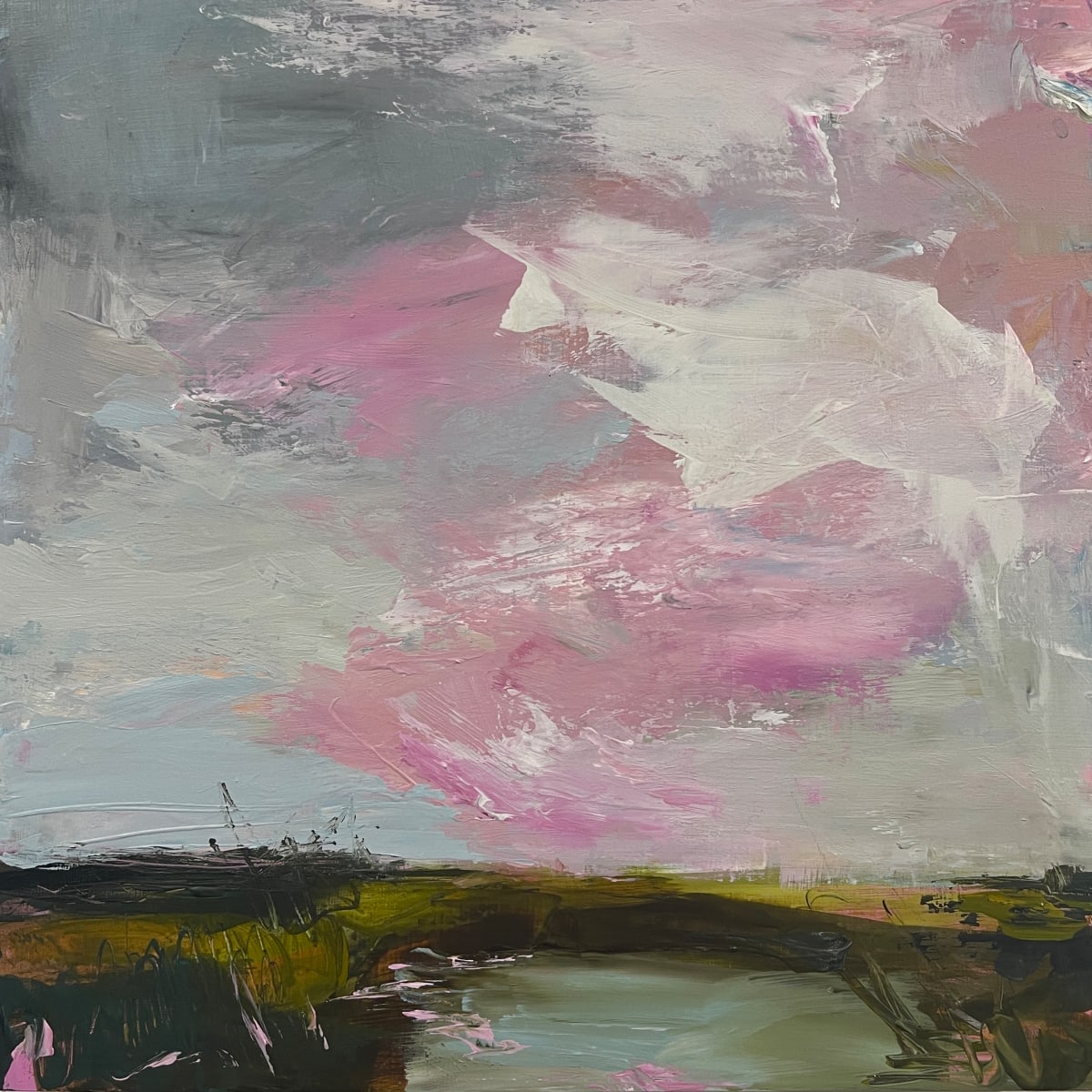 Abstract Landscape in Pink II #3025 by Kelly Dillard 
