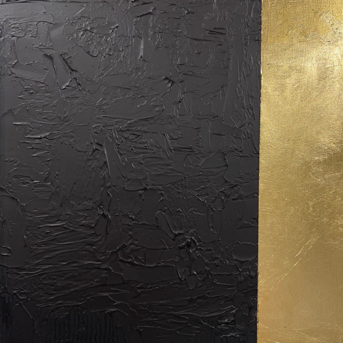 Black Gold IV by Kelly Dillard  Image: Stunning and minimal | black textural surface contrasts with gold smooth surface