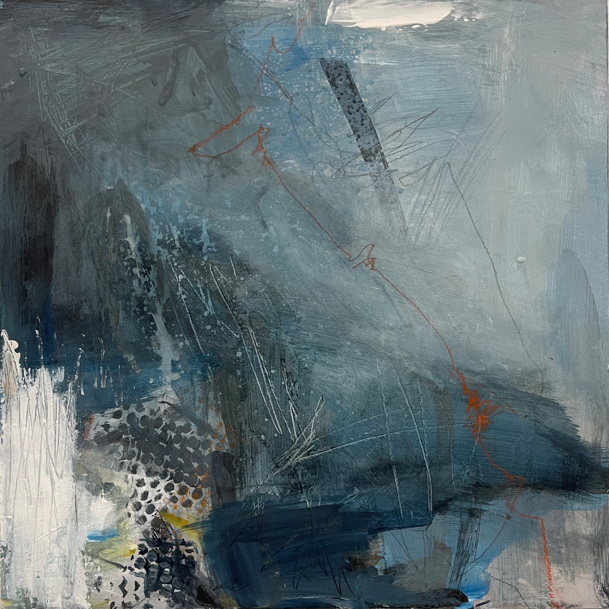 Blue Abstract I by Kelly Dillard  Image: Blue Abstract I | 12" x 12" x 2" | on cradled board