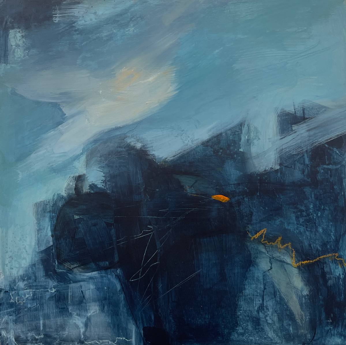 Blue abstract VI by Kelly Dillard 