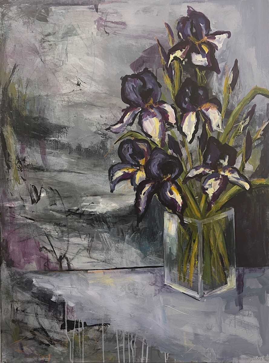 Hope in a Vase by Kelly Dillard  Image:  Iris symbolizes faith, hope, courage, and wisdom. This painting is an abstract expression of iris (hope) in a vase