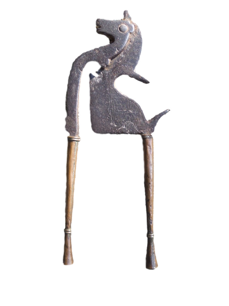Asian Metal Embossed Horse Design Betel Nut Cracker by Tristina Dietz Elmes 