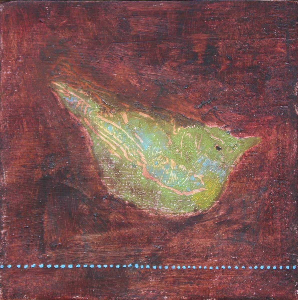 bird with blue dots by kimberly stemler 
