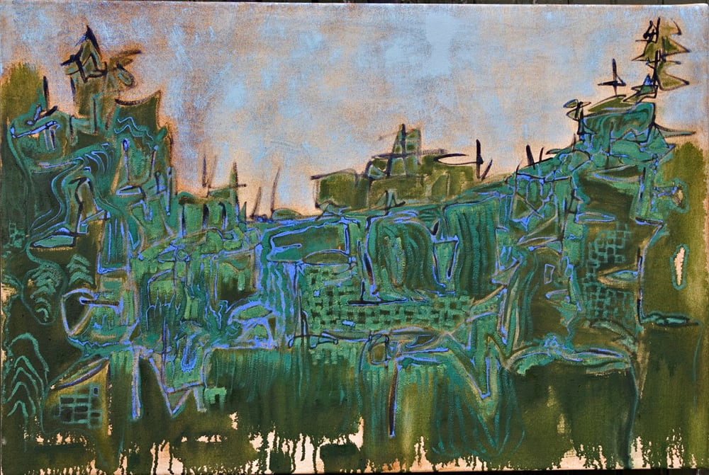 rushing water, mountain sky by Kimberly Stemler 