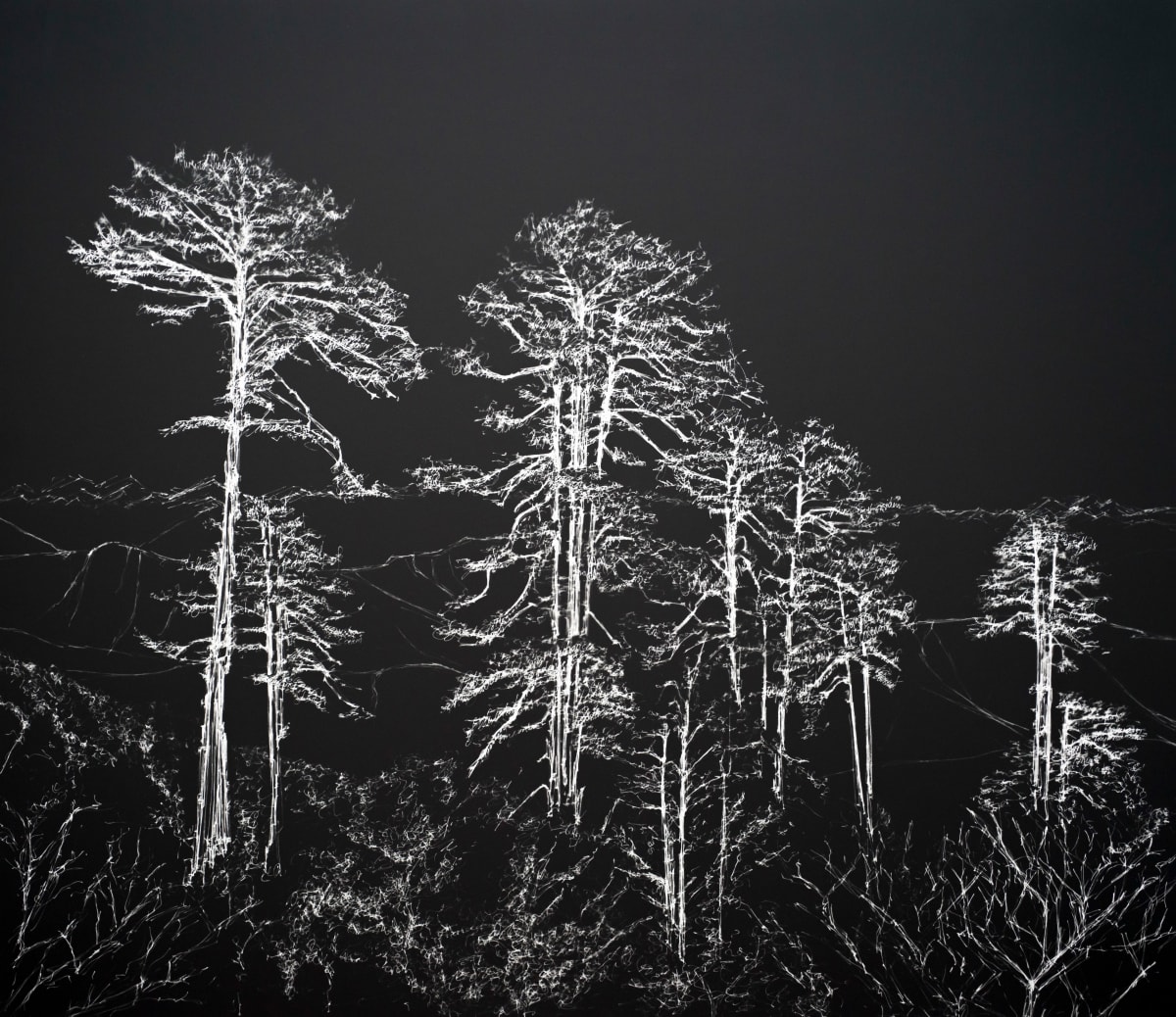 Dochula Pass, Bhutan (Text: Paris Climate Accord) by Helen Dennis Studio  Image: A series of artworks of my travels in Nepal and Bhutan: The inspiration for this series of works came from visiting the same location a decade apart and witnessing how climate change had altered the environment during that time. Hidden text with in the image depicts relevant sections of the Paris Climate Accord. 