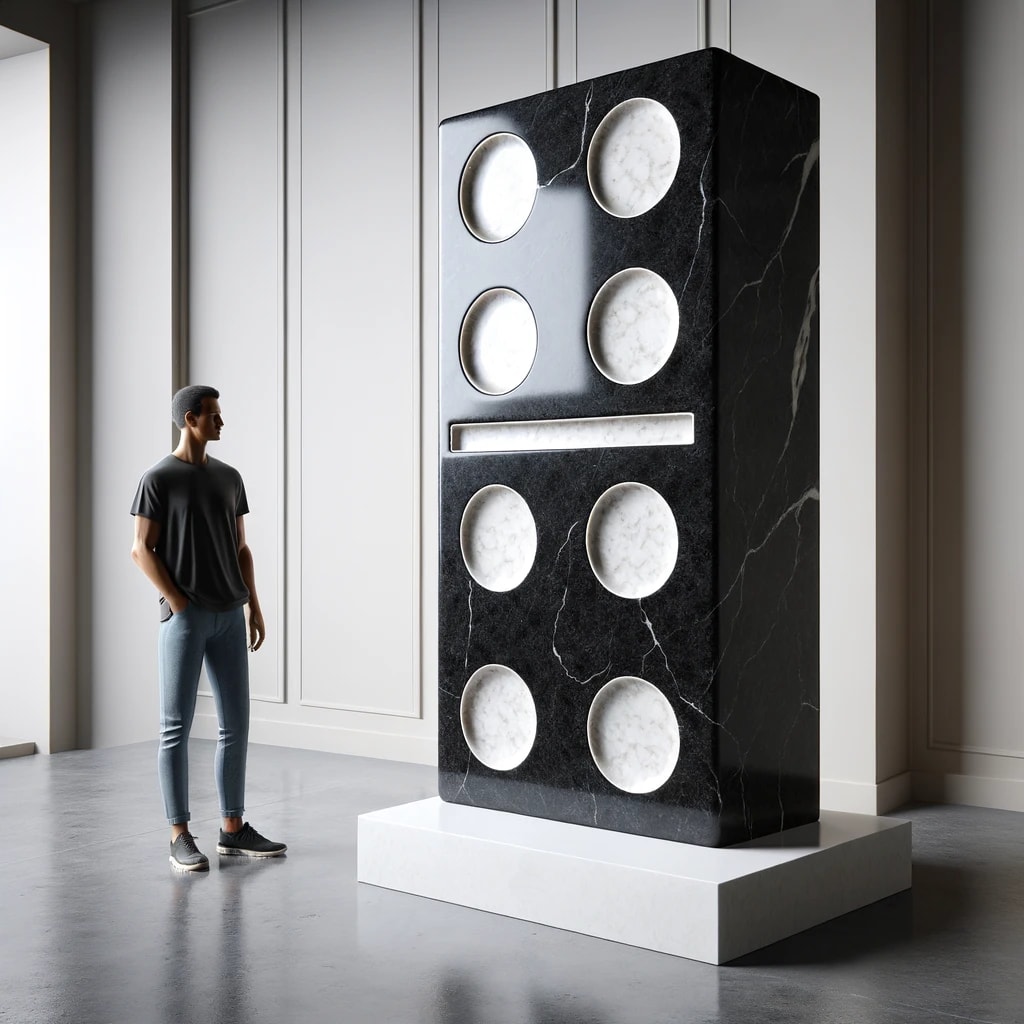 Domino by Brendon McNaughton  Image: This piece is a conceptual rendering available for production upon commission, with a typical creation time ranging from 6 months to 1 year, depending on the complexity and scale of the project.