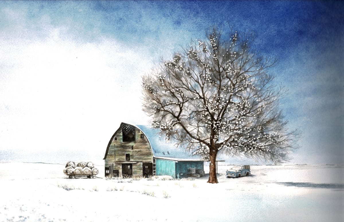 Winter Hay Barn by Pat Konicki 
