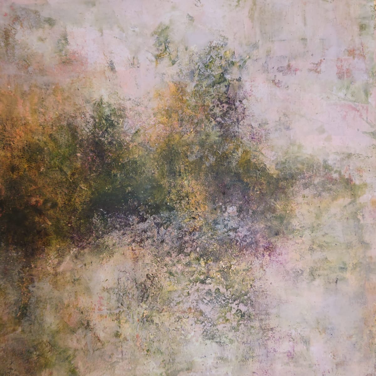 Before the Fog Lifted by Mary Mendla  Image: Painted en Plein Aire on a day that started out foggy and rainy and brightened up later. But there is beauty in the muted, misty look of the fog.