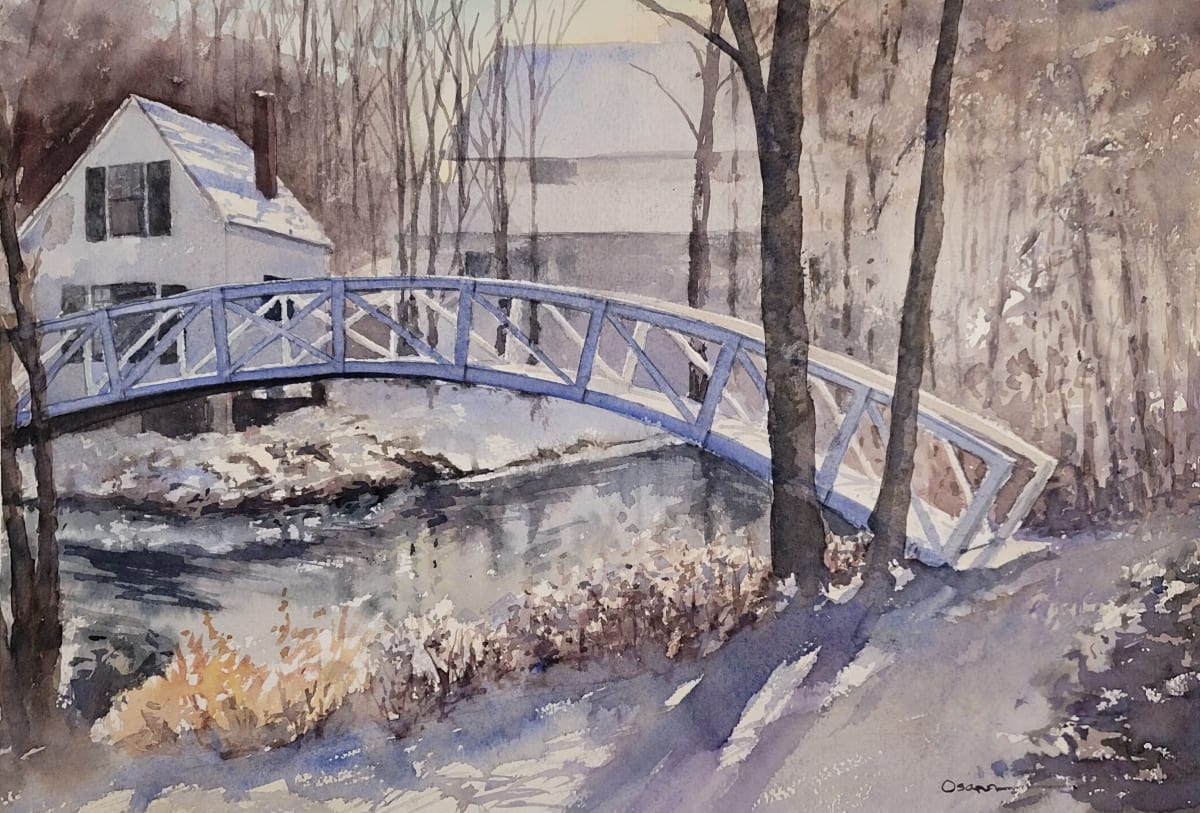 Somerville Bridge Winter by Rick Osann Art 