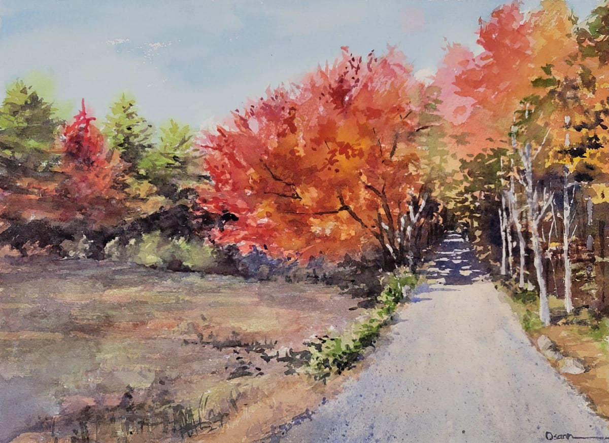 Autumn Witch Hole by Rick Osann Art  Image: The fall colors are blazing on the Witch Hole carriage road.
