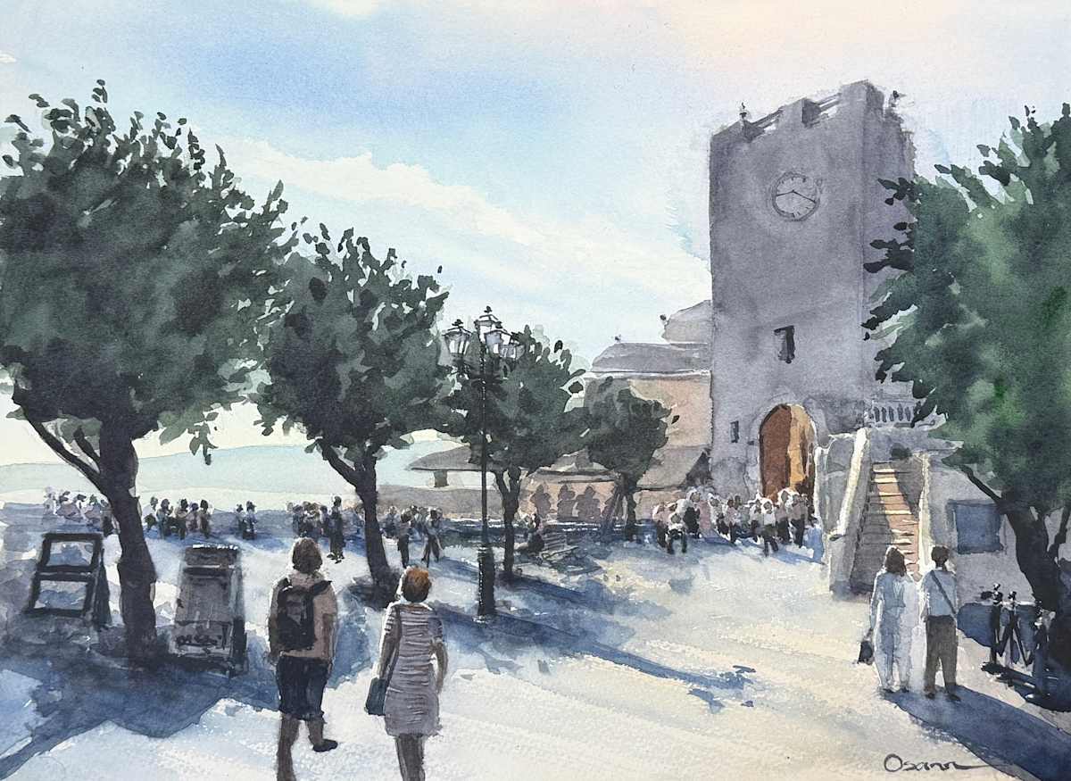 Afternoon in the Piazza by Rick Osann Art, Image 1.