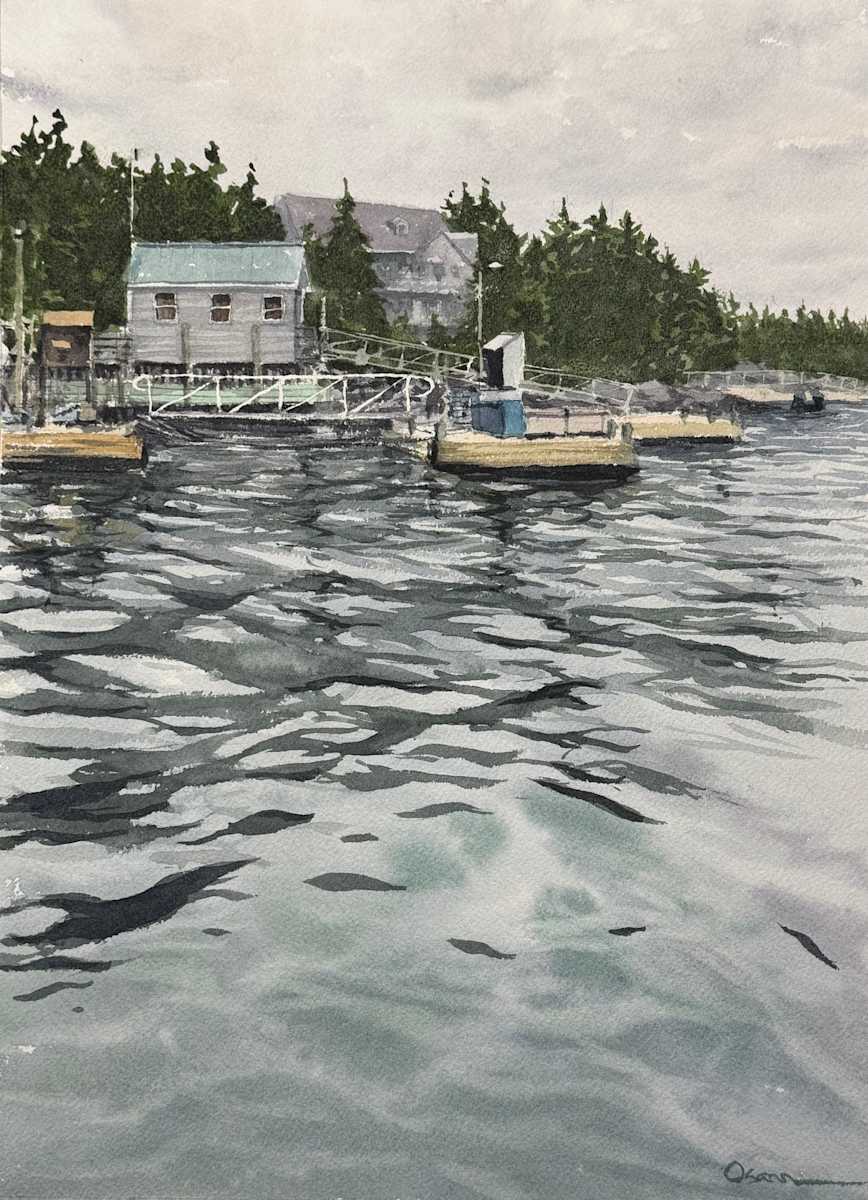 Islesford Reflection by Rick Osann Art  Image: The Islesford dock reflects in the water at Little Cranberry Island.