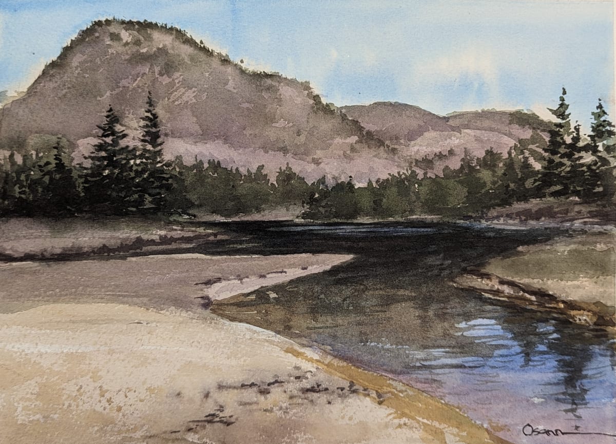 The Beehive from Sand Beach by Rick Osann Art  Image: The Bubbles reflect in the backwater behind Sand Beach.