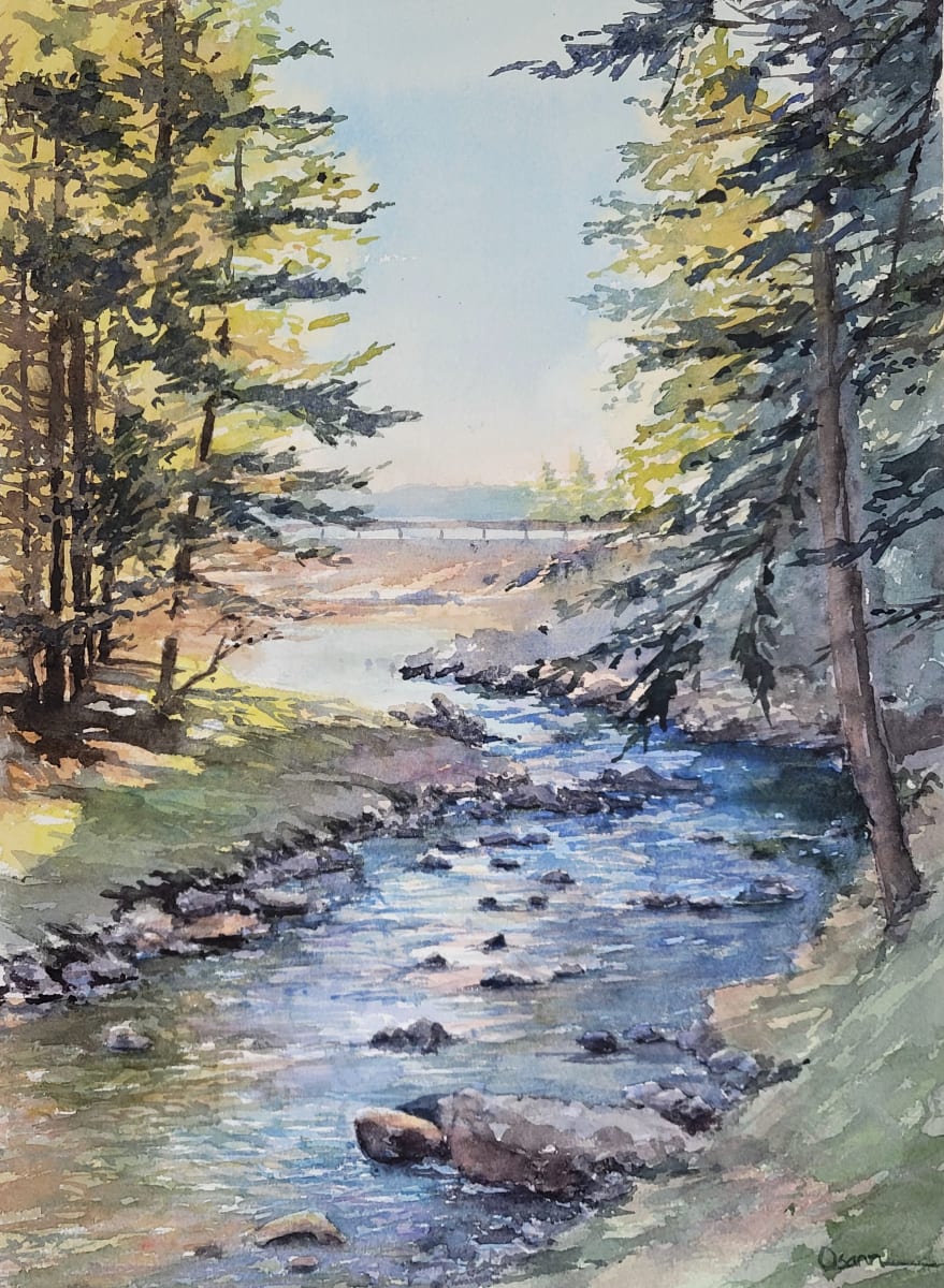 Reaching the Ocean by Rick Osann Art  Image: Harbor Brook reaches the ocean at the Land & Garden Preserve trailhead