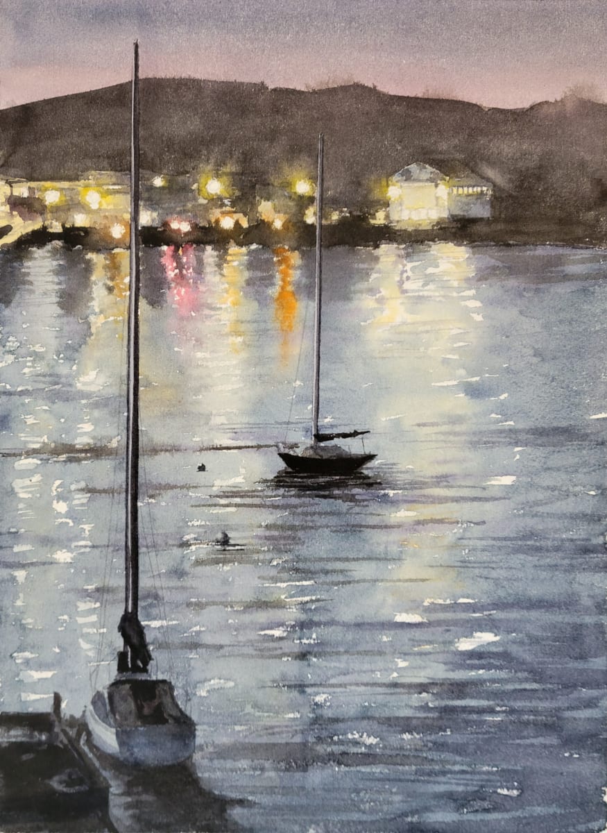 Twilight Across the Harbor by Rick Osann Art, Image 34.