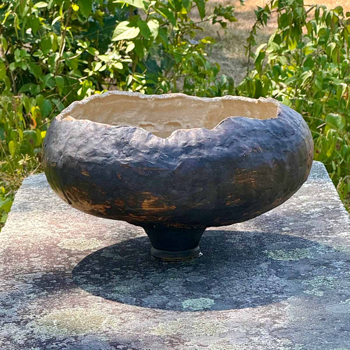 Vessel for Abundance by Jennifer K Brown  Image: Hand-built organic form finished with glaze and dioxides. Watertight and food-safe.