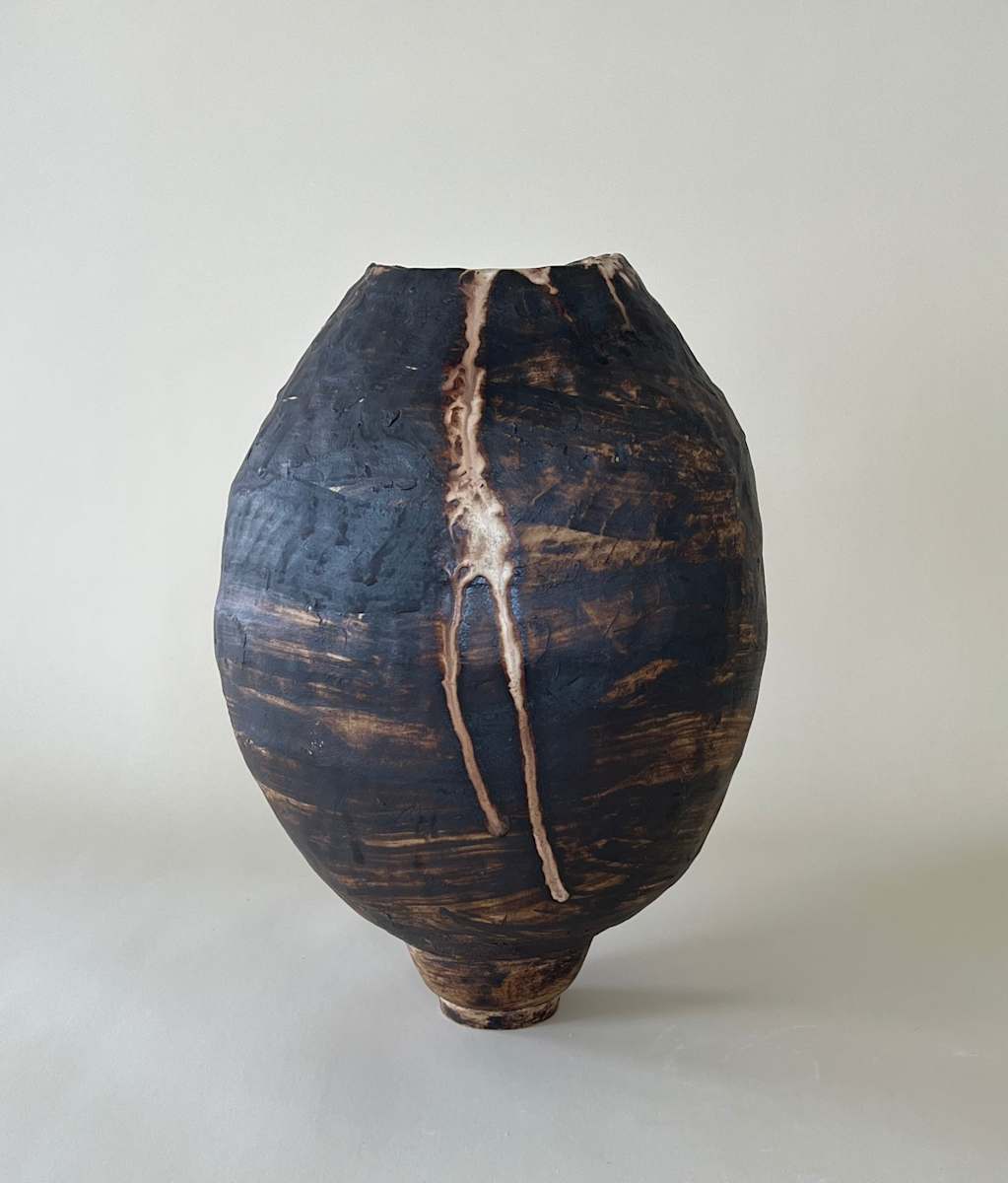 Artifact #7 by Jennifer K Brown  Image: Employing age-old techniques and earth pigments once used by Paleolithic artists, my vessels evoke the appearance of objects freshly unearthed from an archaeological site. 