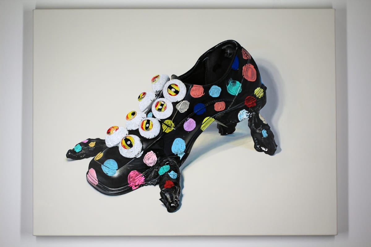 Spotted Eye Walker: A Painting of a Sculpture by USN Students, Sydney '29 and Sadie '29 by Melodie Provenzano 