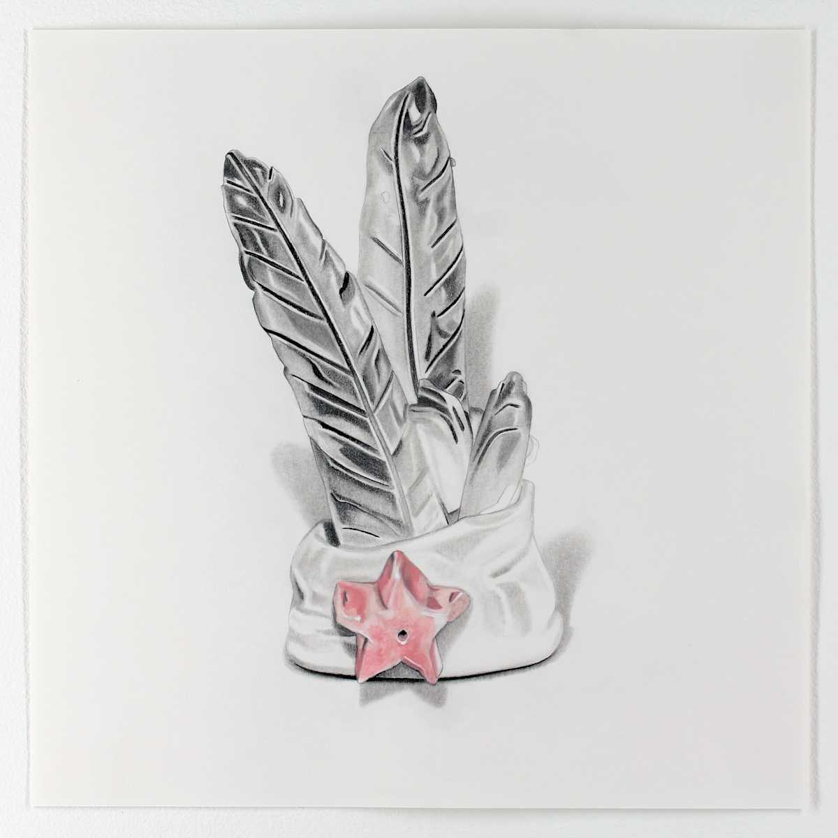 Succulent Pink Star: A Drawing of a Sculpture by USN Student, Evan Miller, '30 by Melodie Provenzano, Image 1.