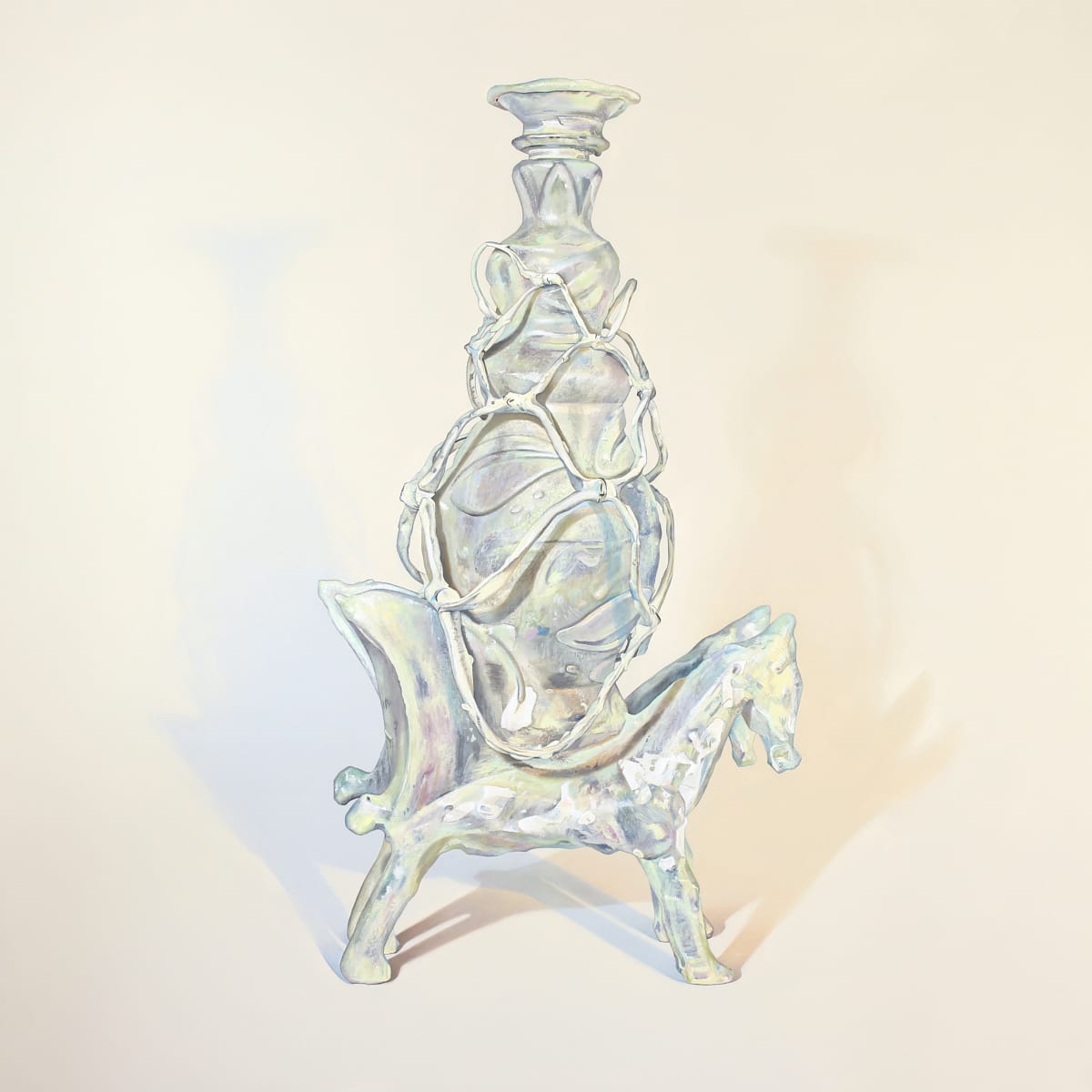 Two Wings and Heads are Better than One: A Painting of Shari Mendelson's Sculpture "Winged Animal with Tall Cage Cup" by Melodie Provenzano 