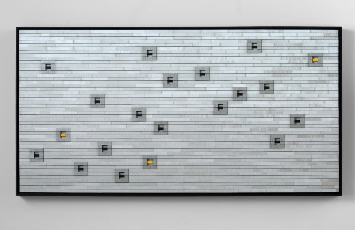 Staples IX by Carlo Marcucci  Image: Staples IX
Carlo Marcucci, 2014
Staples and clips on panel, 25” x 49" x 3”