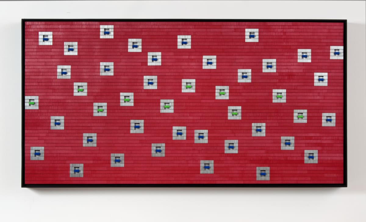 Staples VIII by Carlo Marcucci  Image: Staples VIII
Carlo Marcucci, 2014
Staples, enamel, clips on panel, 25” x 49" x 3”