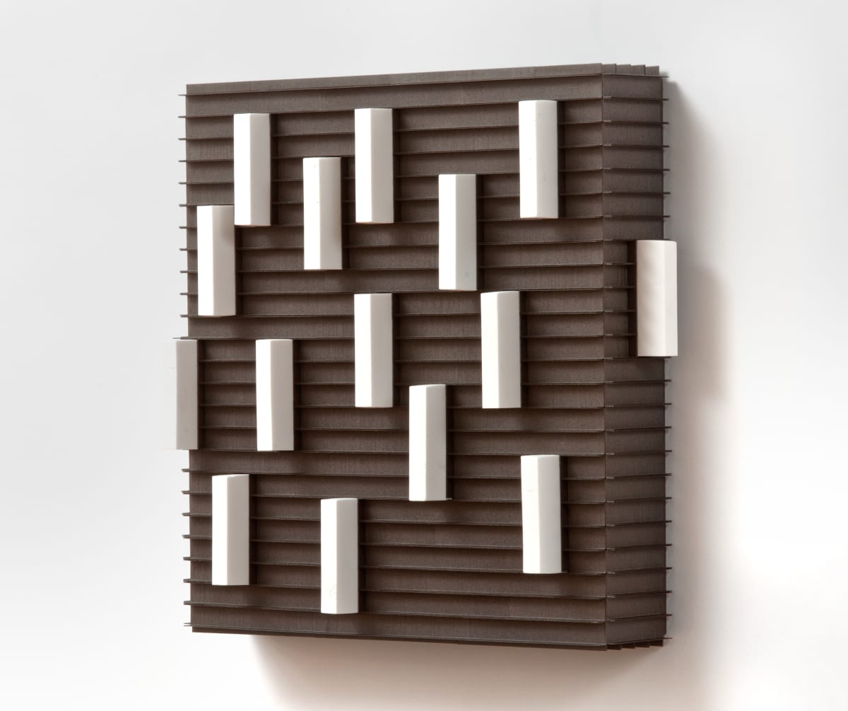 Staples X by Carlo Marcucci  Image: Staples X
Carlo Marcucci, 2014
Staples, enamel and erasers on panel, 12.5" x 13.5" x 3.5"