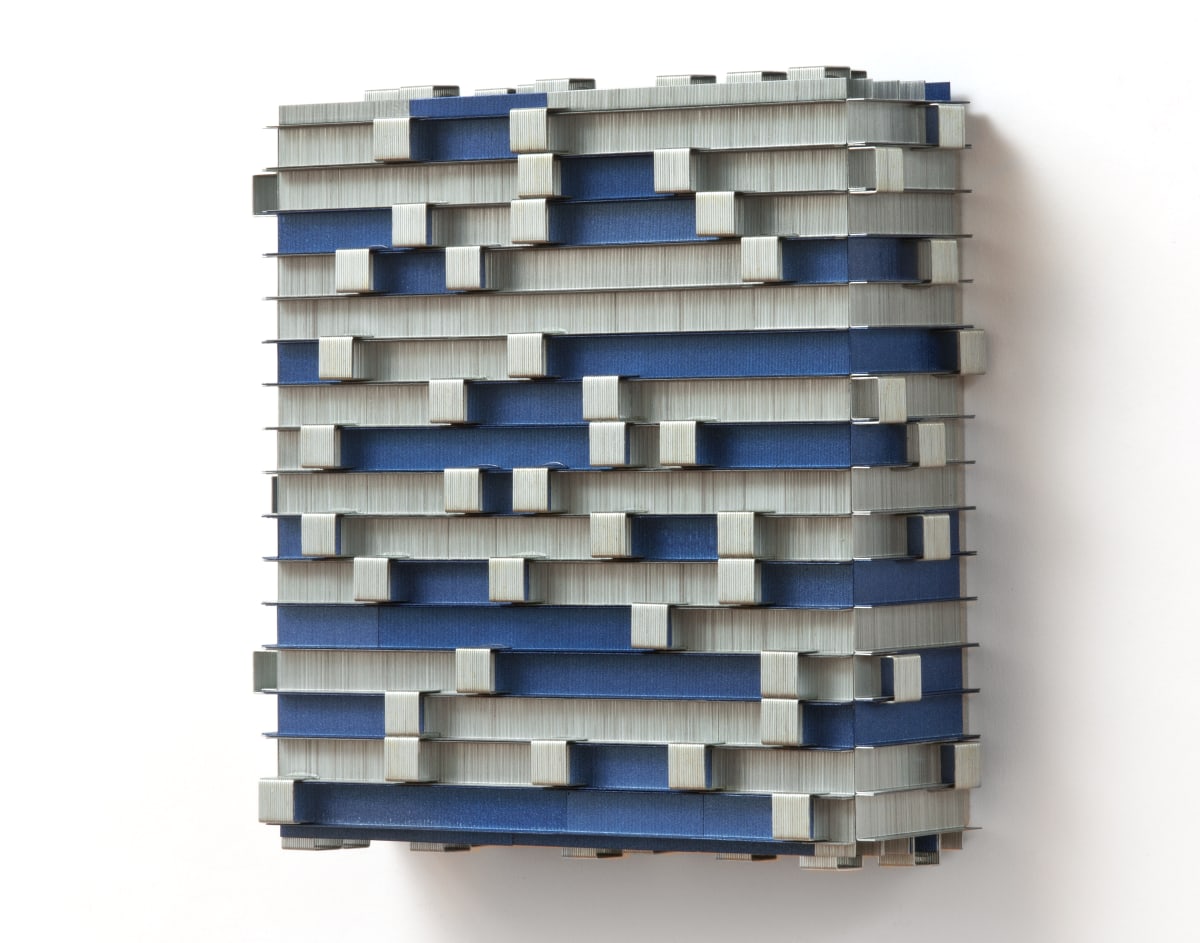 Staples XV by Carlo Marcucci  Image: Staples XV
Carlo Marcucci, 2014
Staples and enamel on panel, 9” x 9” x 2.5”