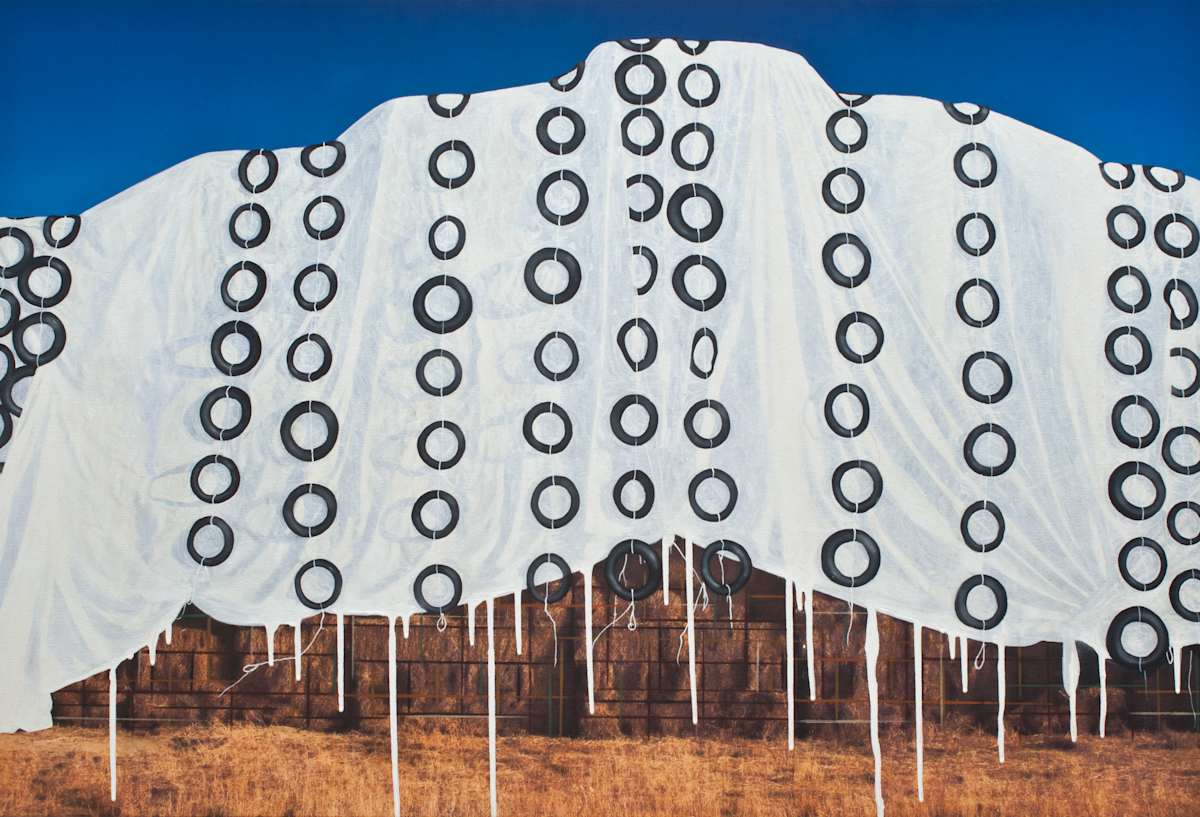 Tarp & Tires by Carlo Marcucci  Image: Tarp & Tires #1 
Carlo Marcucci, 2009/2012.
Acrylic on canvas, 32" x 47" x 2"