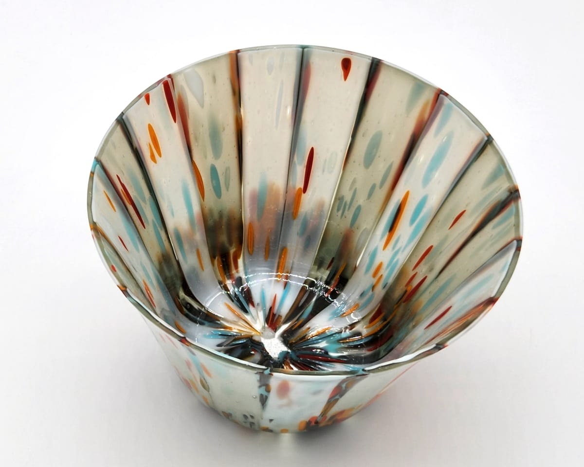 Santa Fe Flow Bowl by Michael "Miguel" Sanchez  Image: The colors of Indian jewelry on the Santa Fe Plaza inspired the colors for this bowl. 