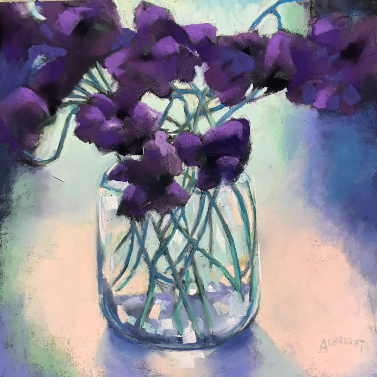 Tender Violets Greet the Day by Judy Albright 