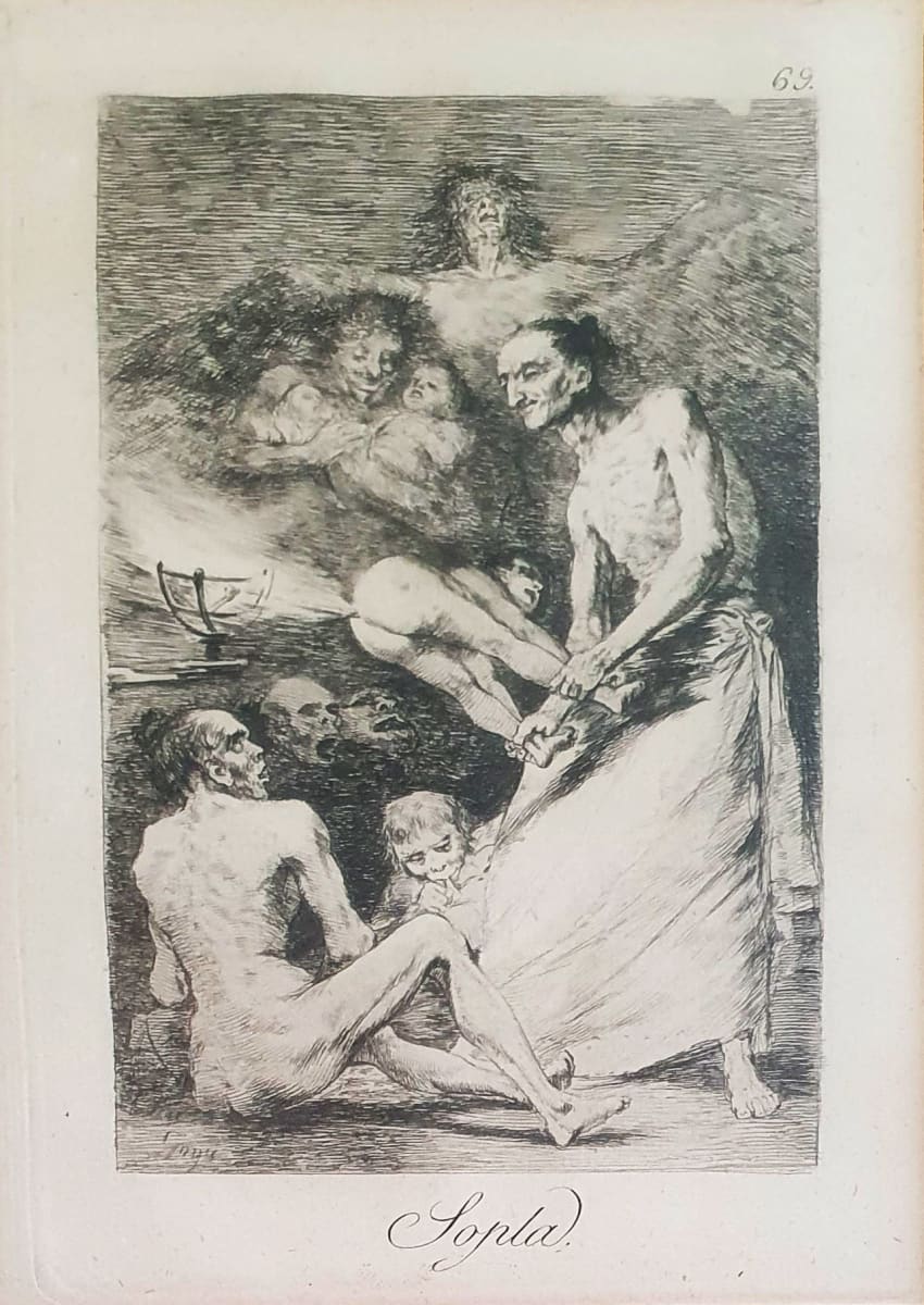 Sopla (Serie Los Caprichos) by Francisco de Goya 
