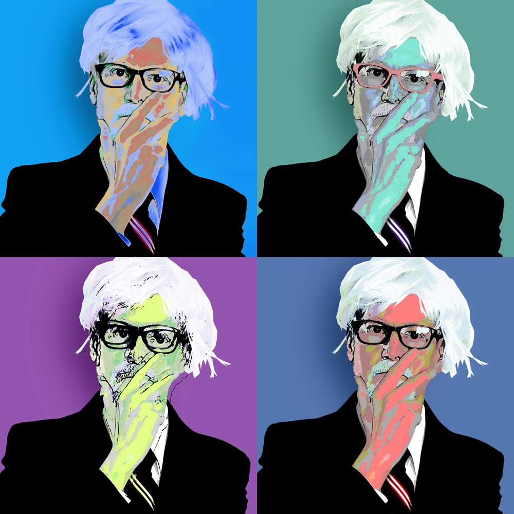 Channeling Andy by Fletcher Hayes  Image: Hayes' self portrait "Channeling Andy" was awarded First Place in the "Inspired by Warhol" exhibition by the Elmhurst Artists' Group in 2023.